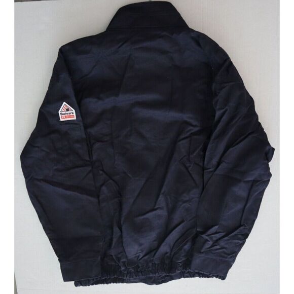 Bulwark JLJ6NV Men's Sz XL Navy DWR Flame Resistant Unlined Bomber Jacket - Picture 10 of 12